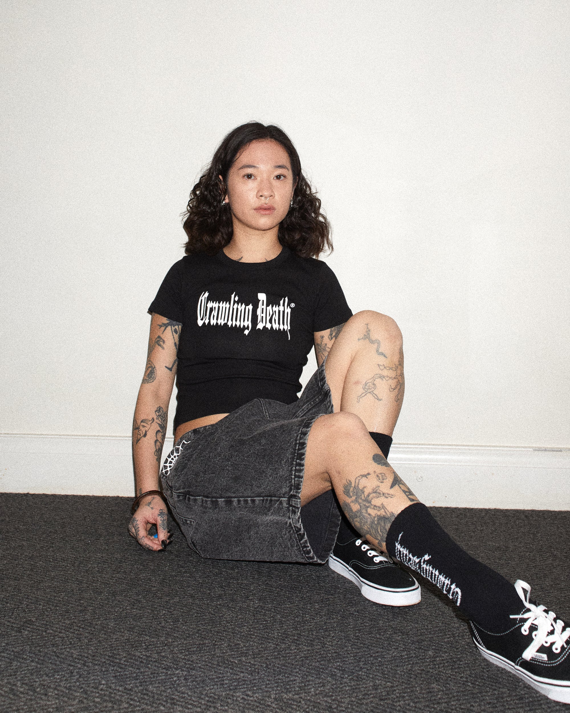 Stretch Gothic Baby Tee | Black