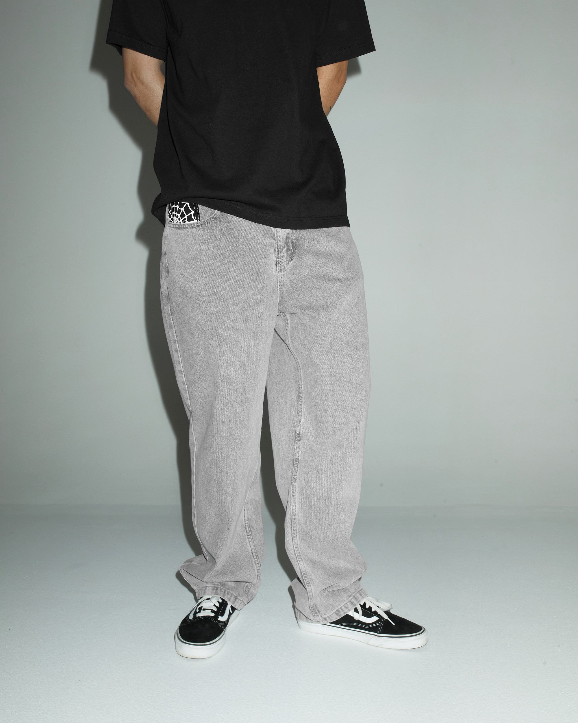 Web Denim Jeans Light Grey