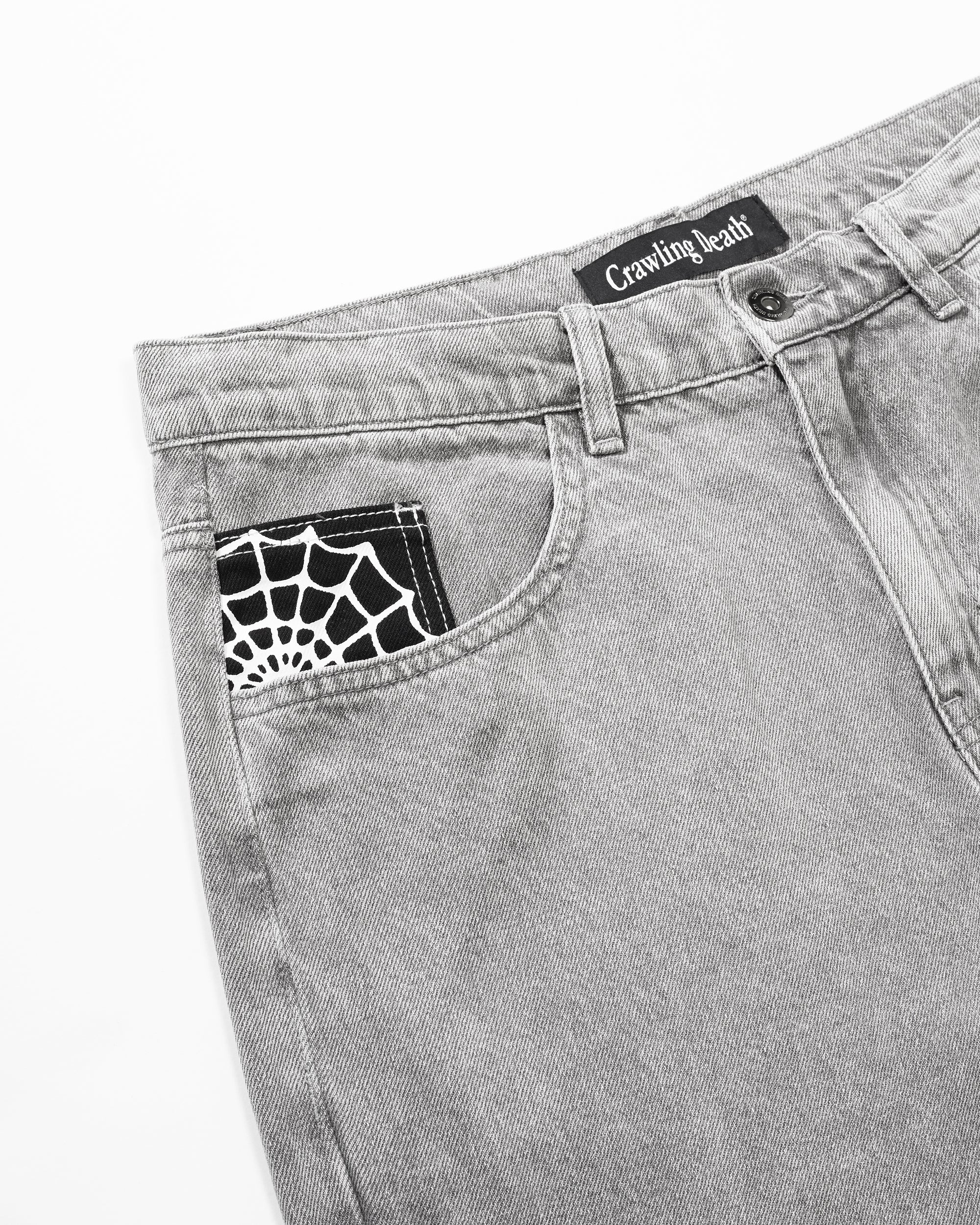 Web Denim Jeans Light Grey