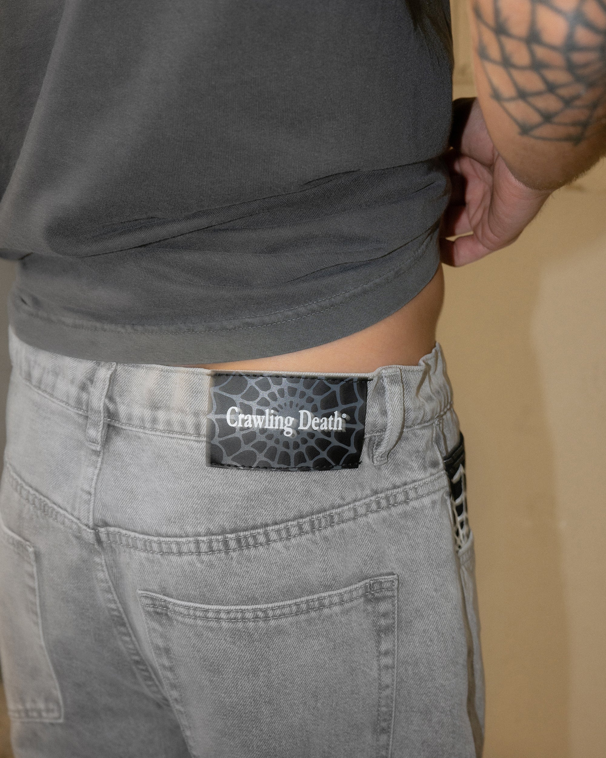 Web Denim Jeans Light Grey