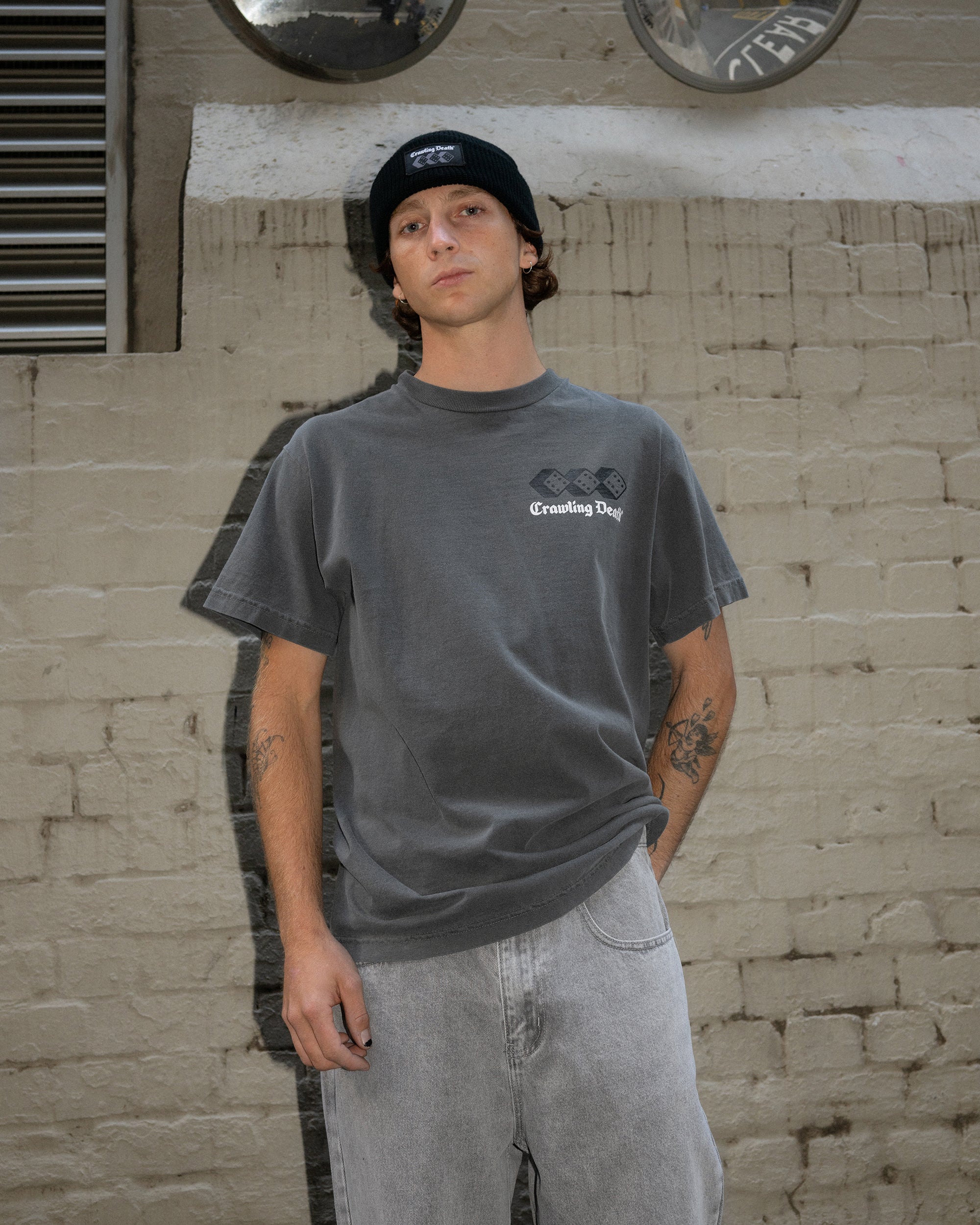 Three Dice T-Shirt | Washed Black