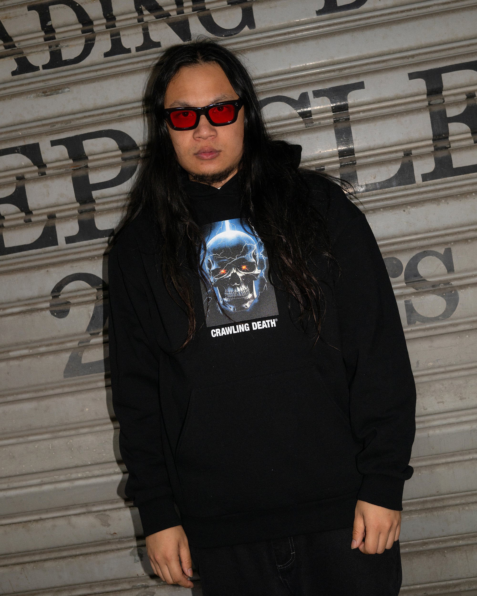 Lightning Skull Heavy Hood | Black