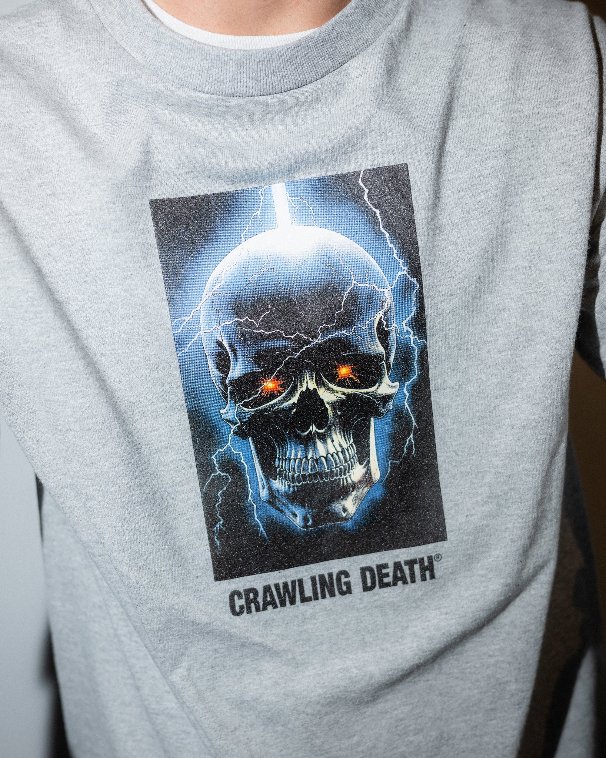 Lightning Skull T-Shirt | Grey