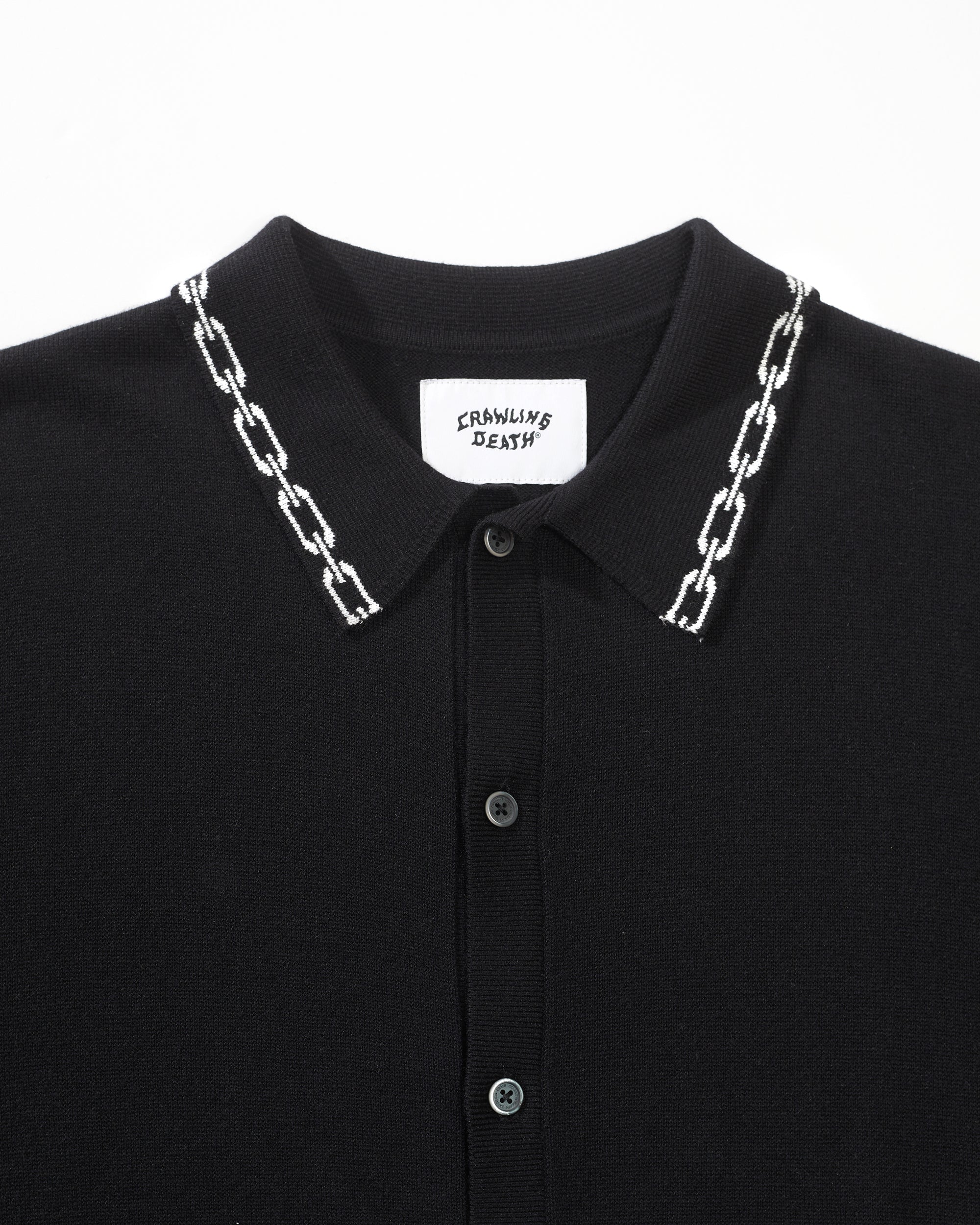 Chain Collar Knit Shirt | Black