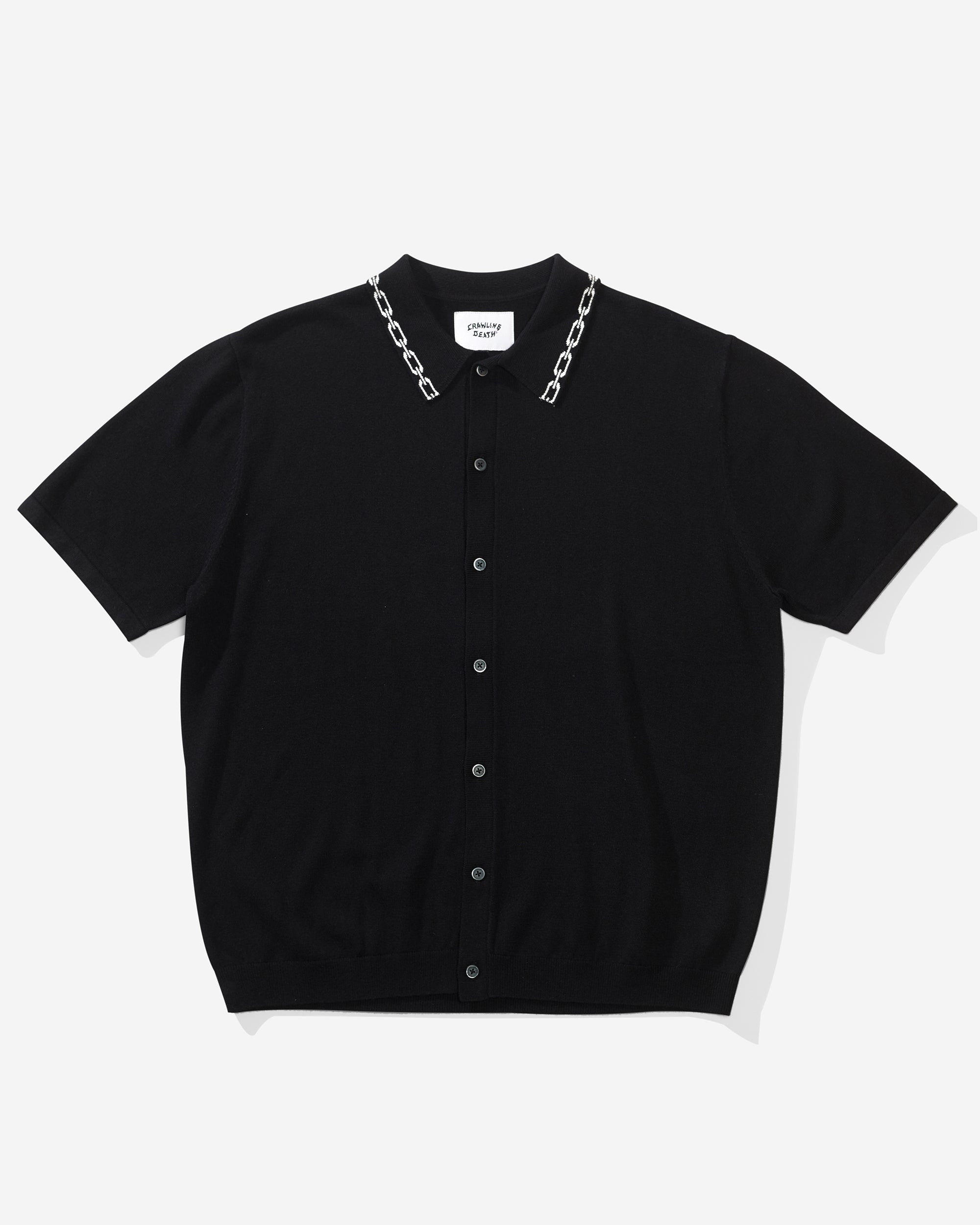 Chain Collar Knit Shirt | Black