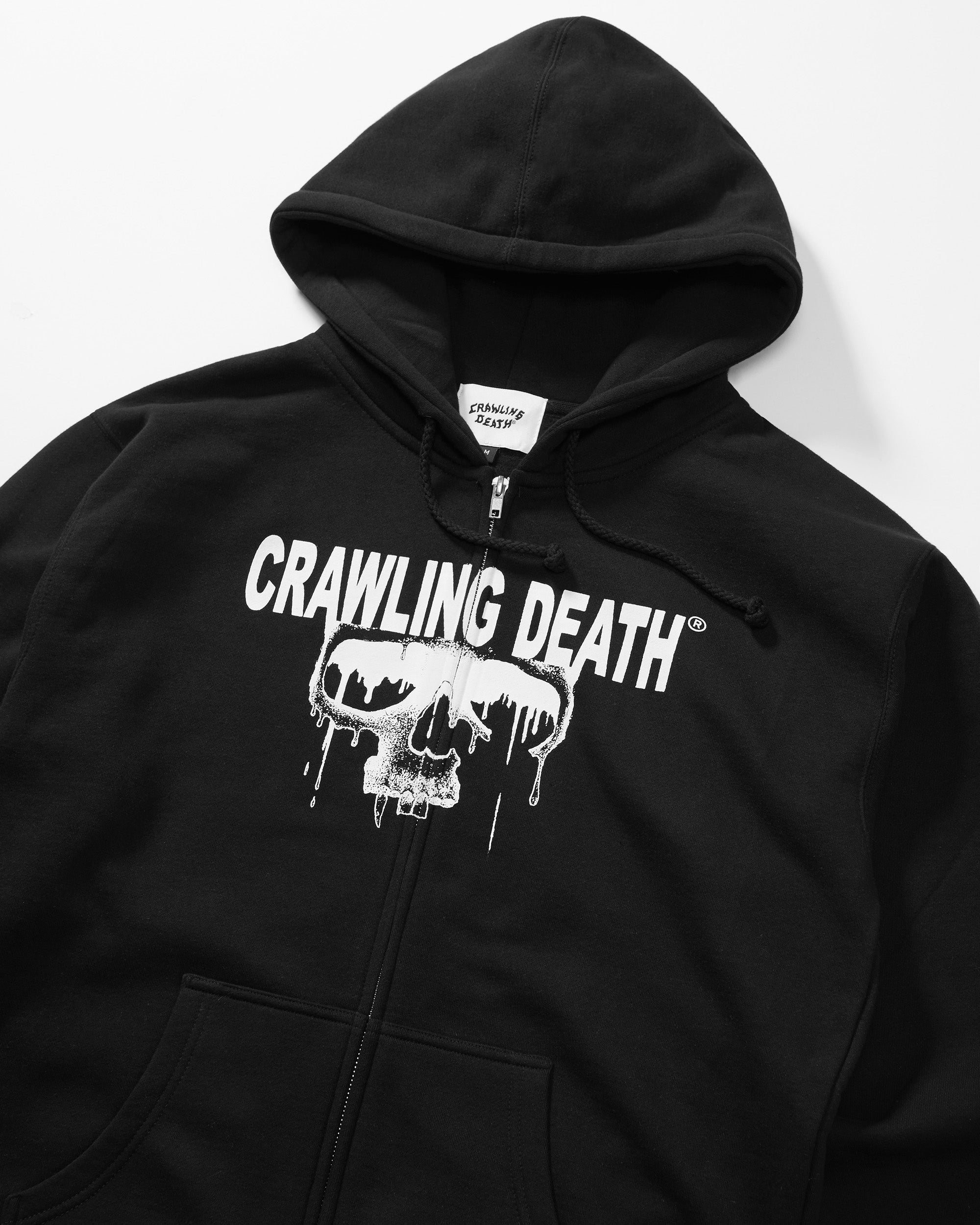 Drip Skull Zip Hood | Black