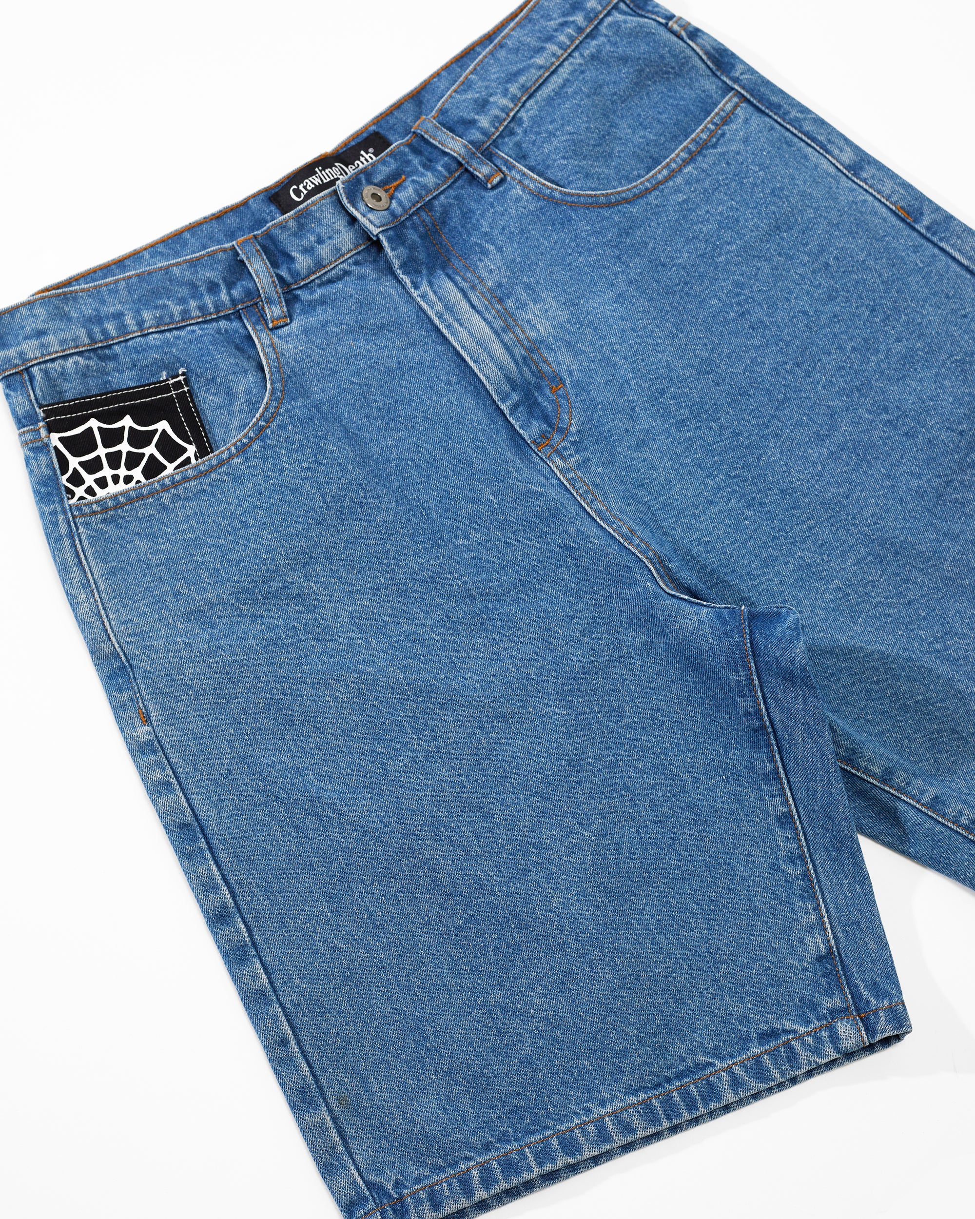 Web Denim Shorts | Mid Blue