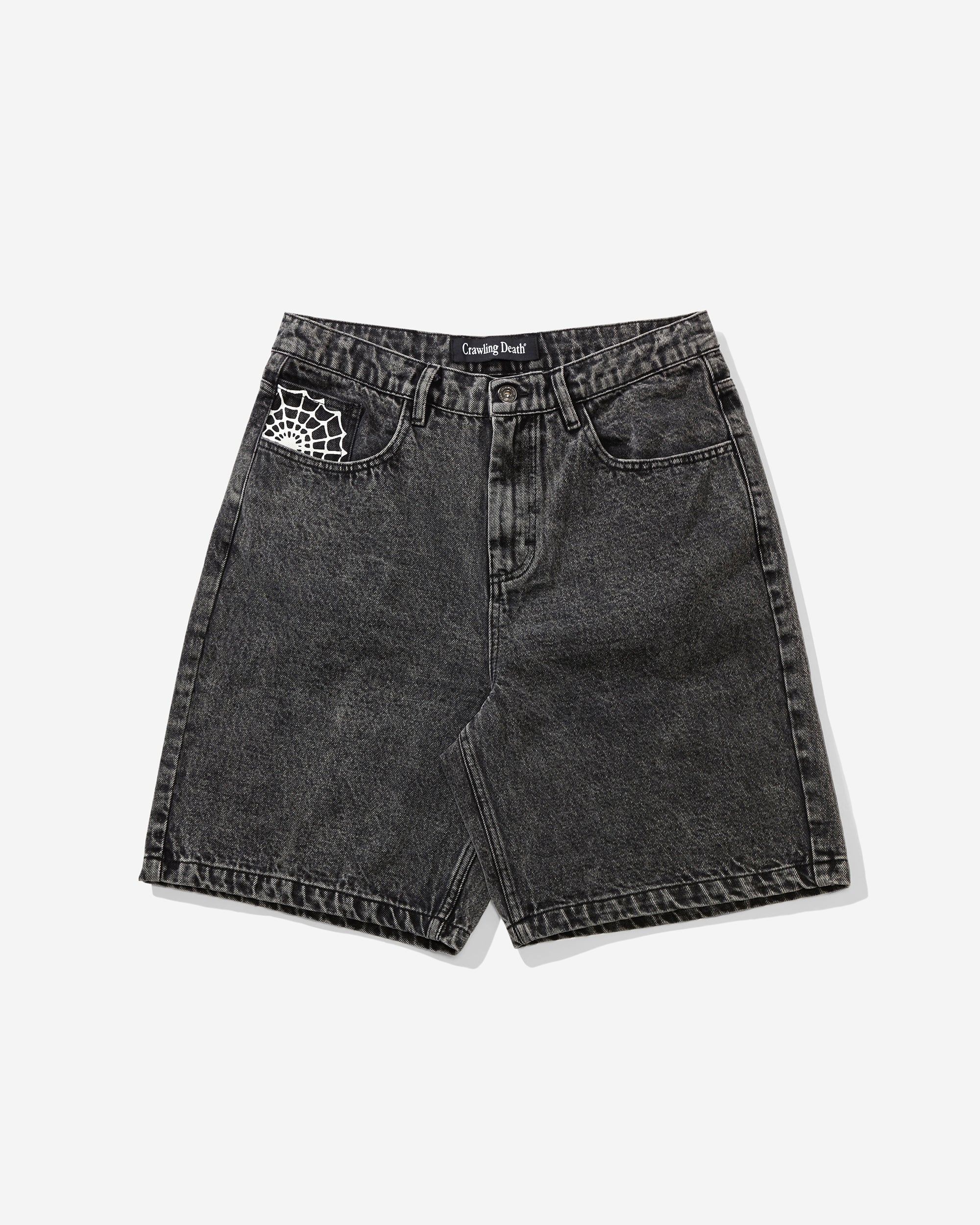 Web Denim Shorts Acid Black