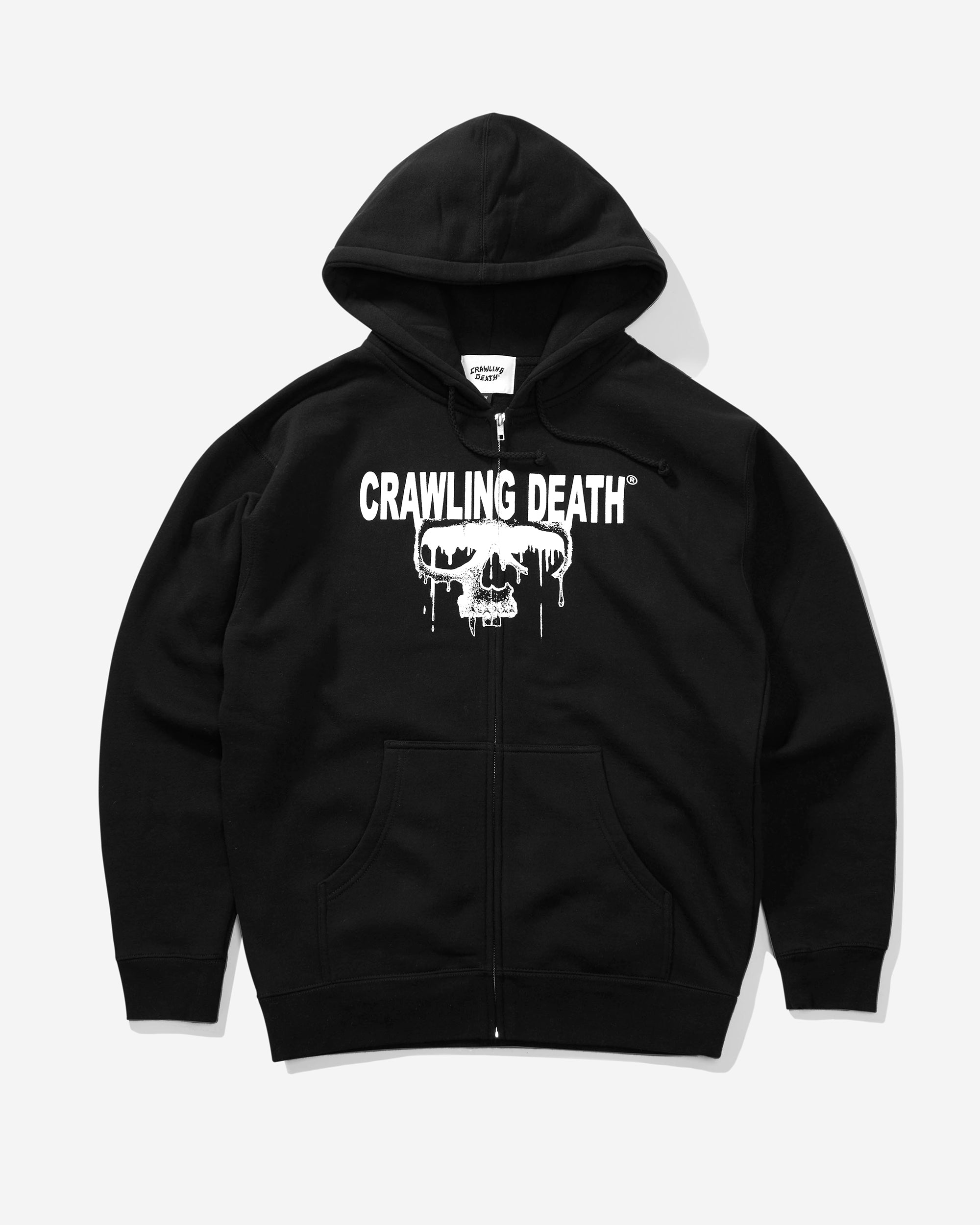 Drip Skull Zip Hood | Black