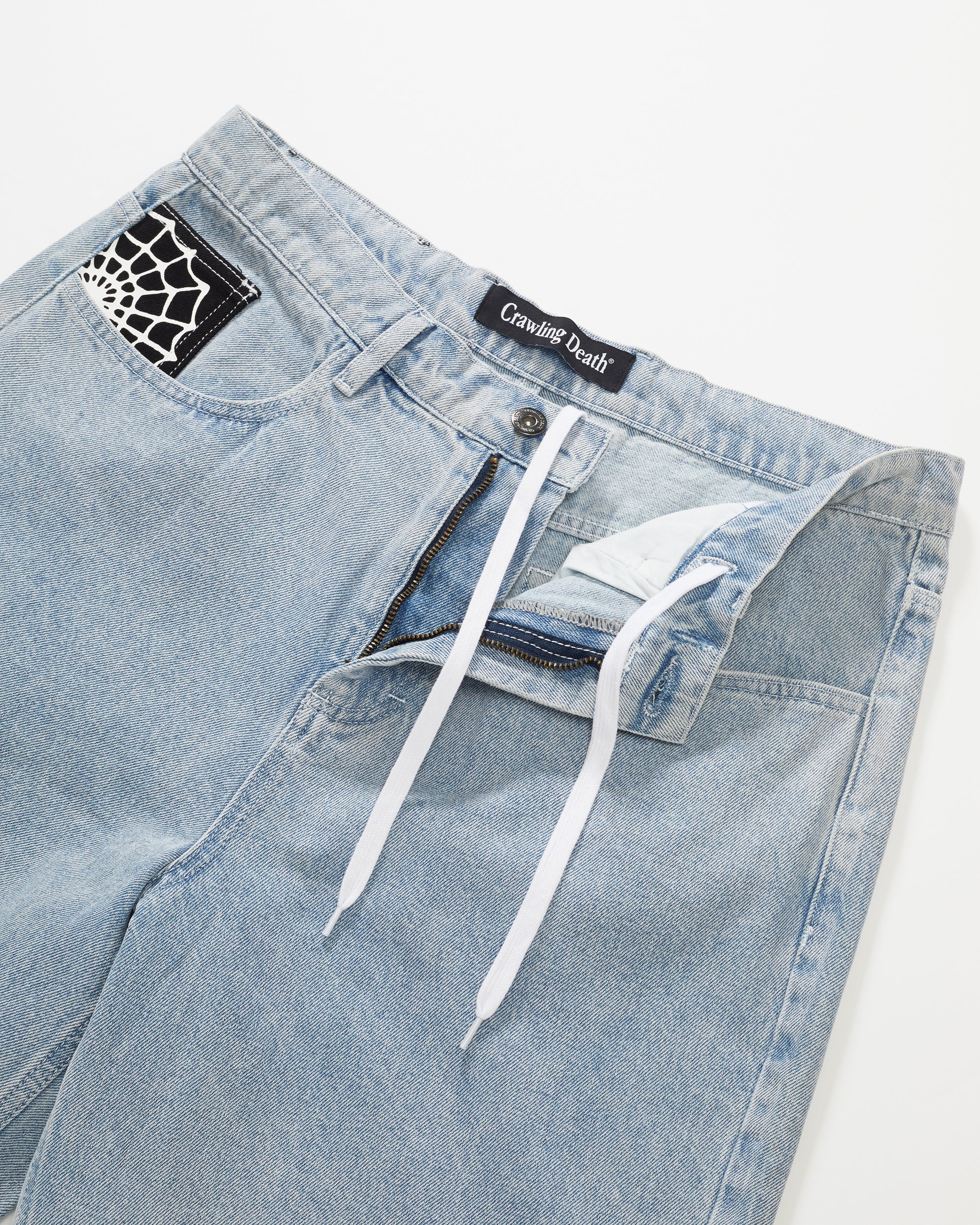 Web Denim Shorts | Light Blue