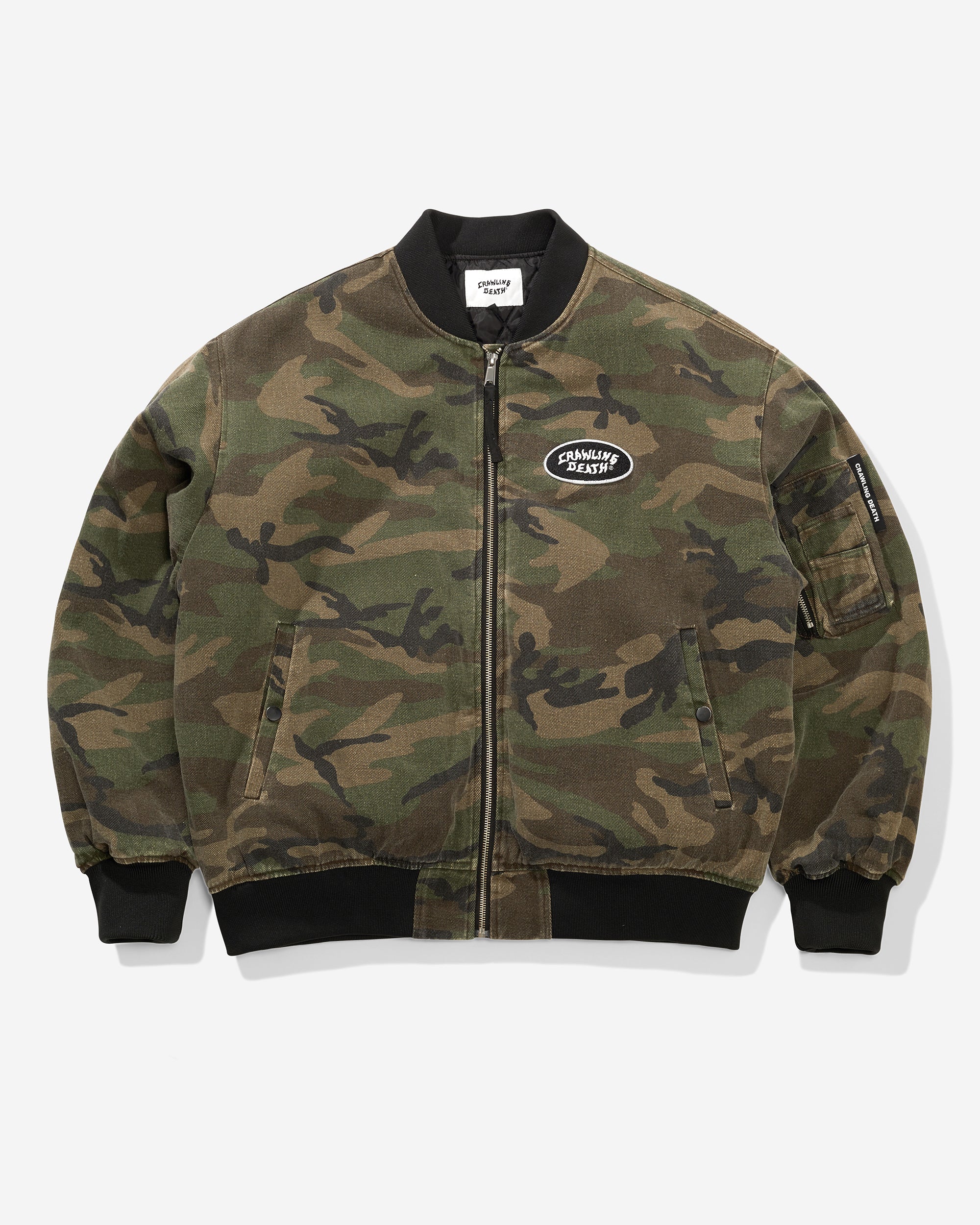 Washed Camo Bomber Jacket
