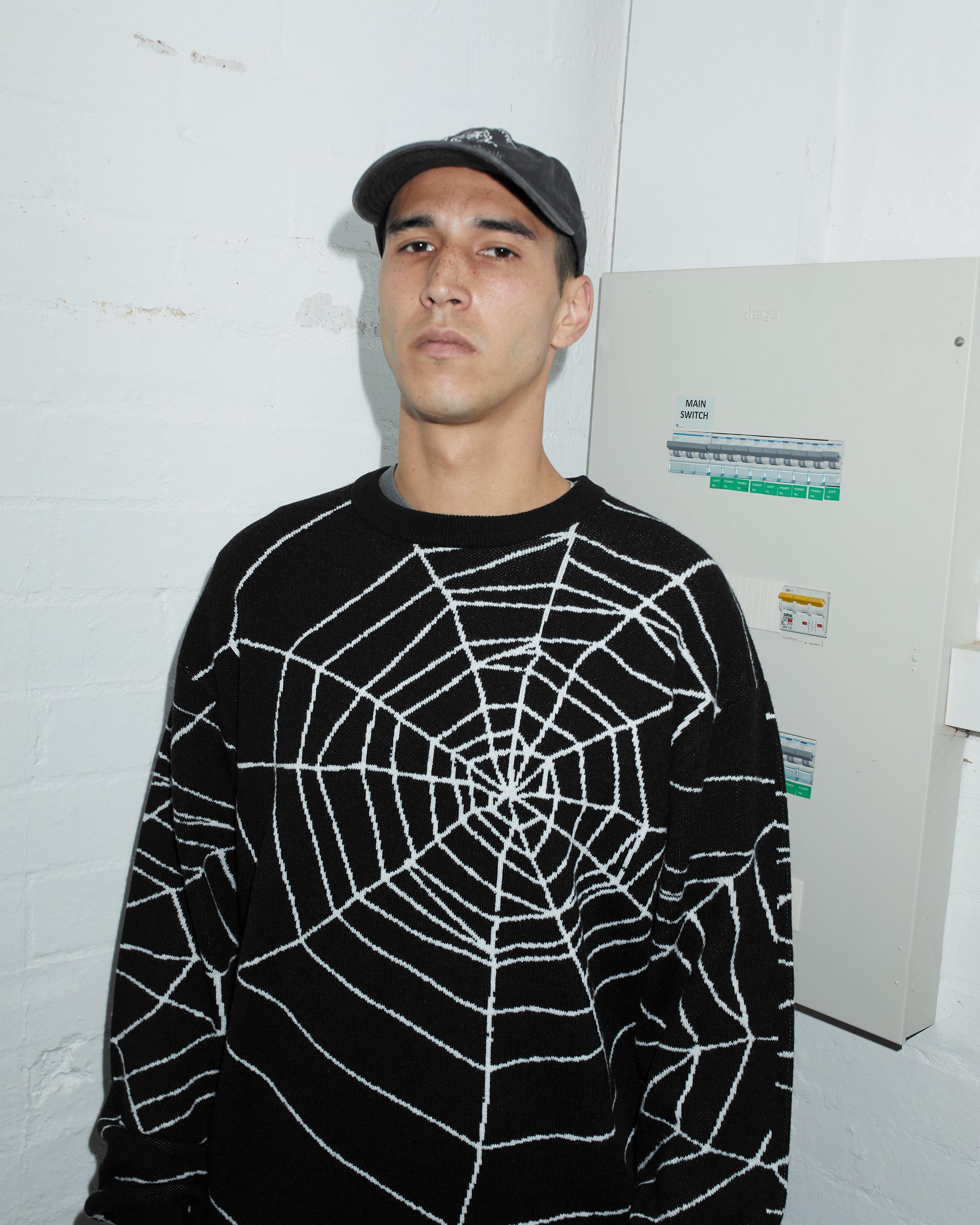 Web Knitted Sweater | Black