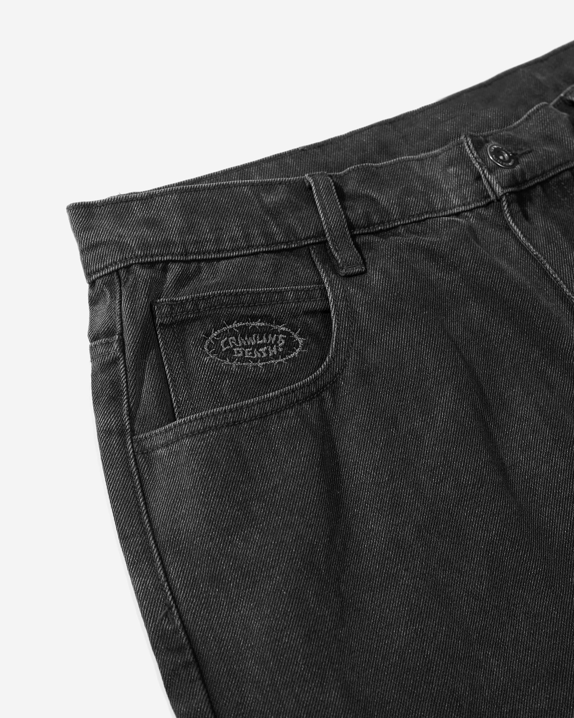 Barbed Denim Jeans | Faded Black