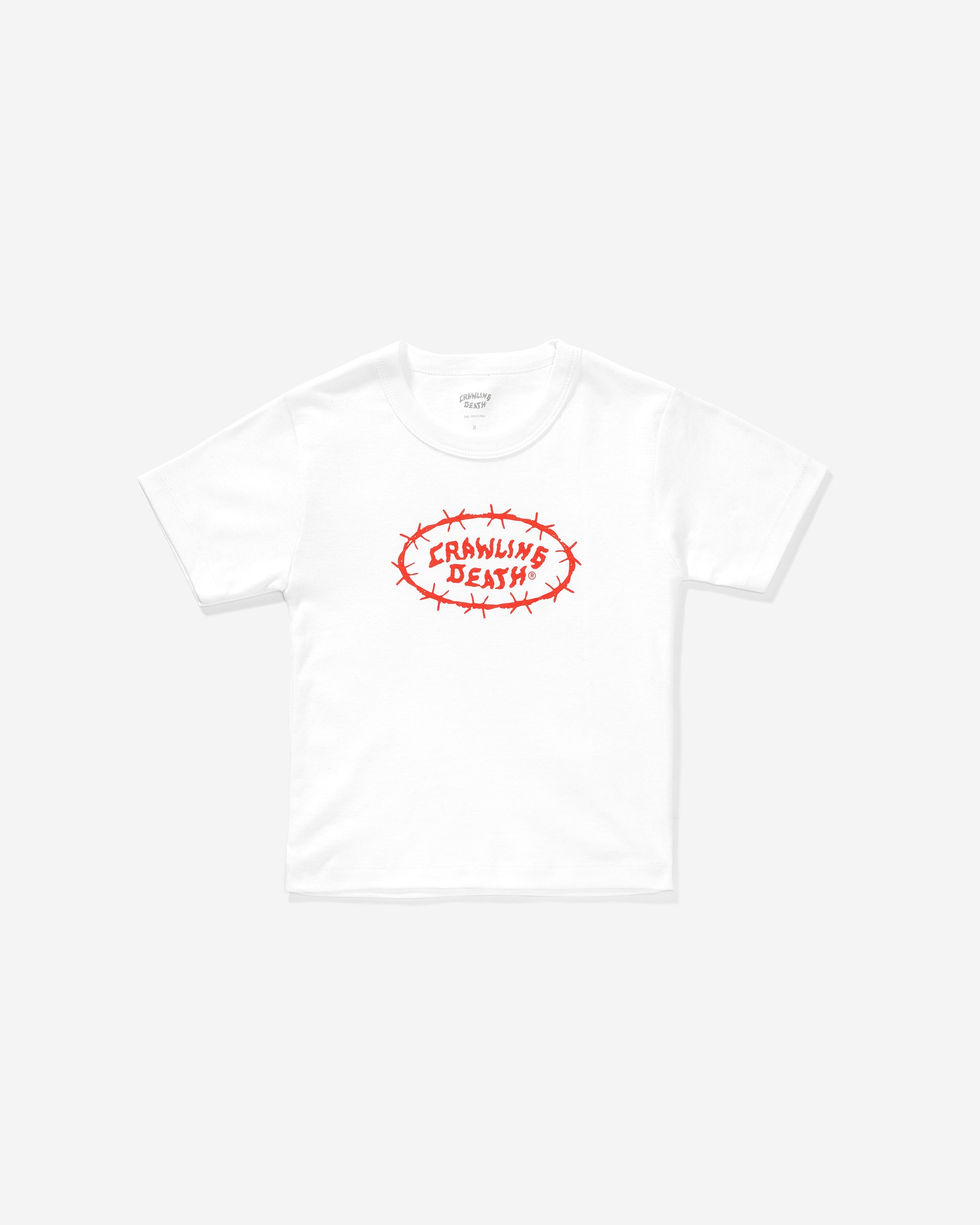 Barbed Logo Baby Tee | White