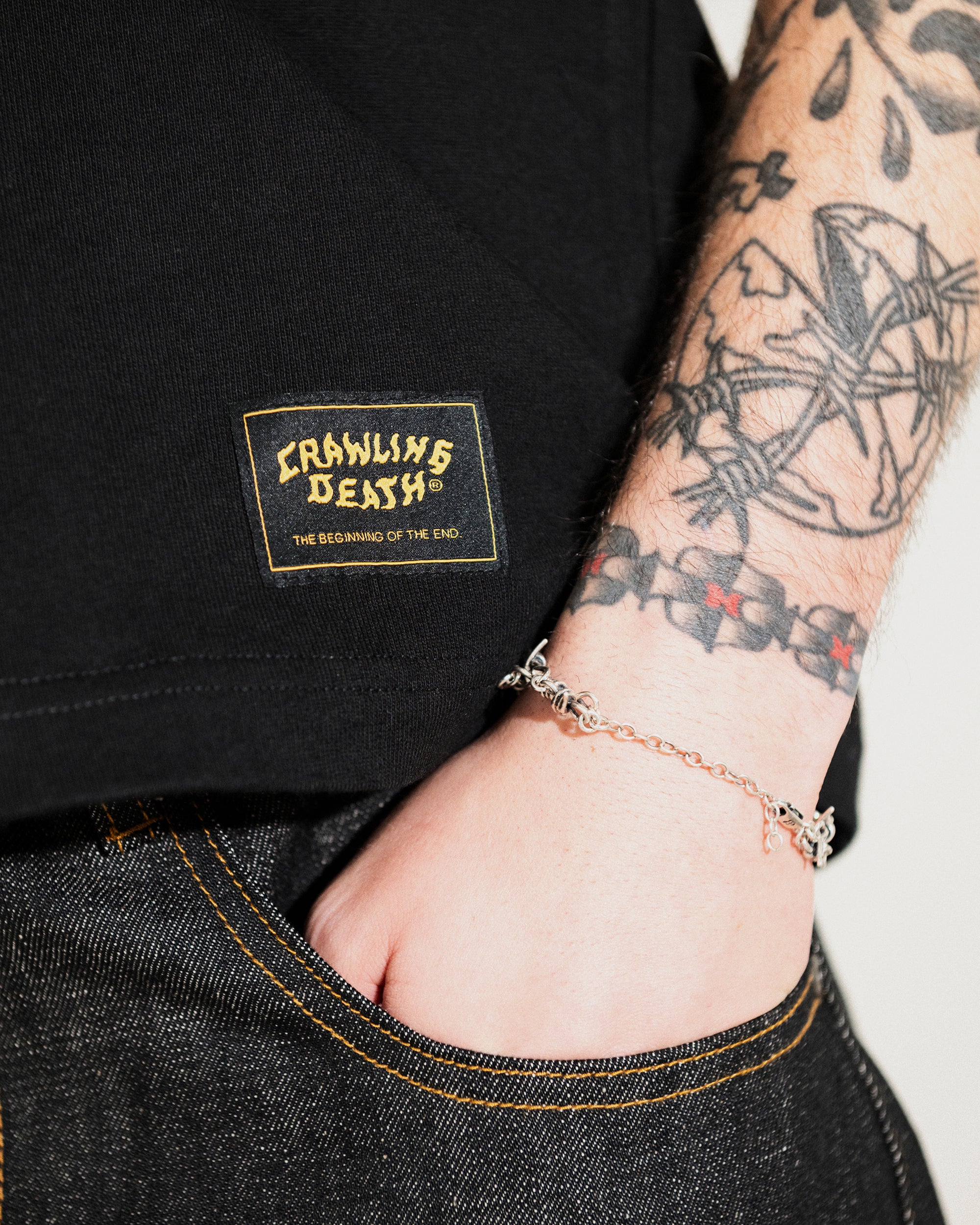 Gothic Script Heavy T-Shirt | Black