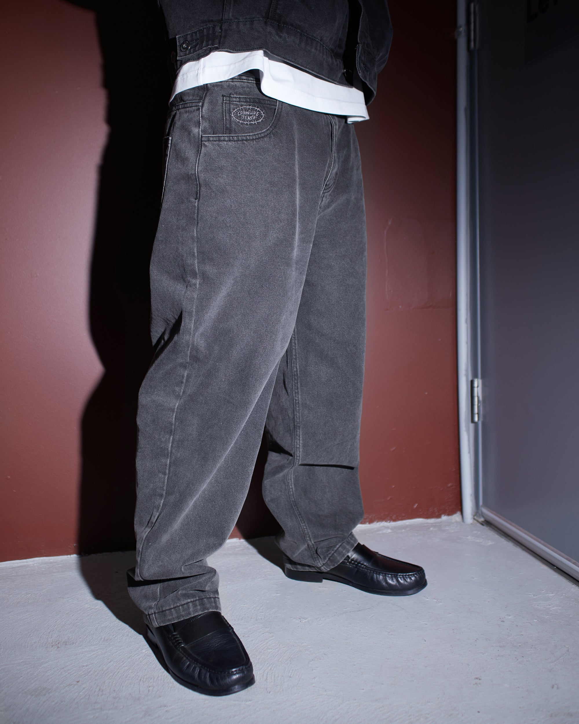Barbed Denim Jeans | Faded Black