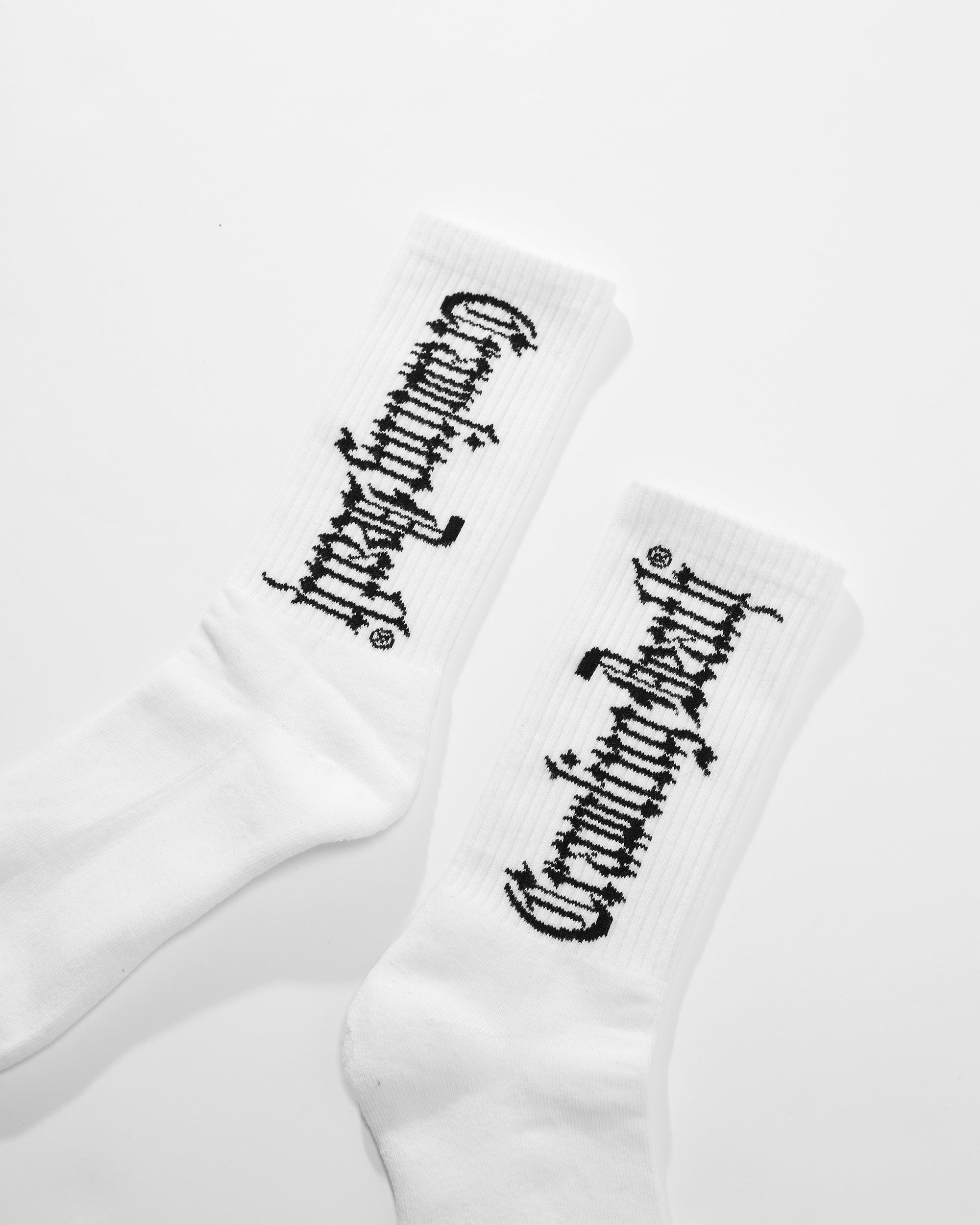 Stretch Gothic Socks | White