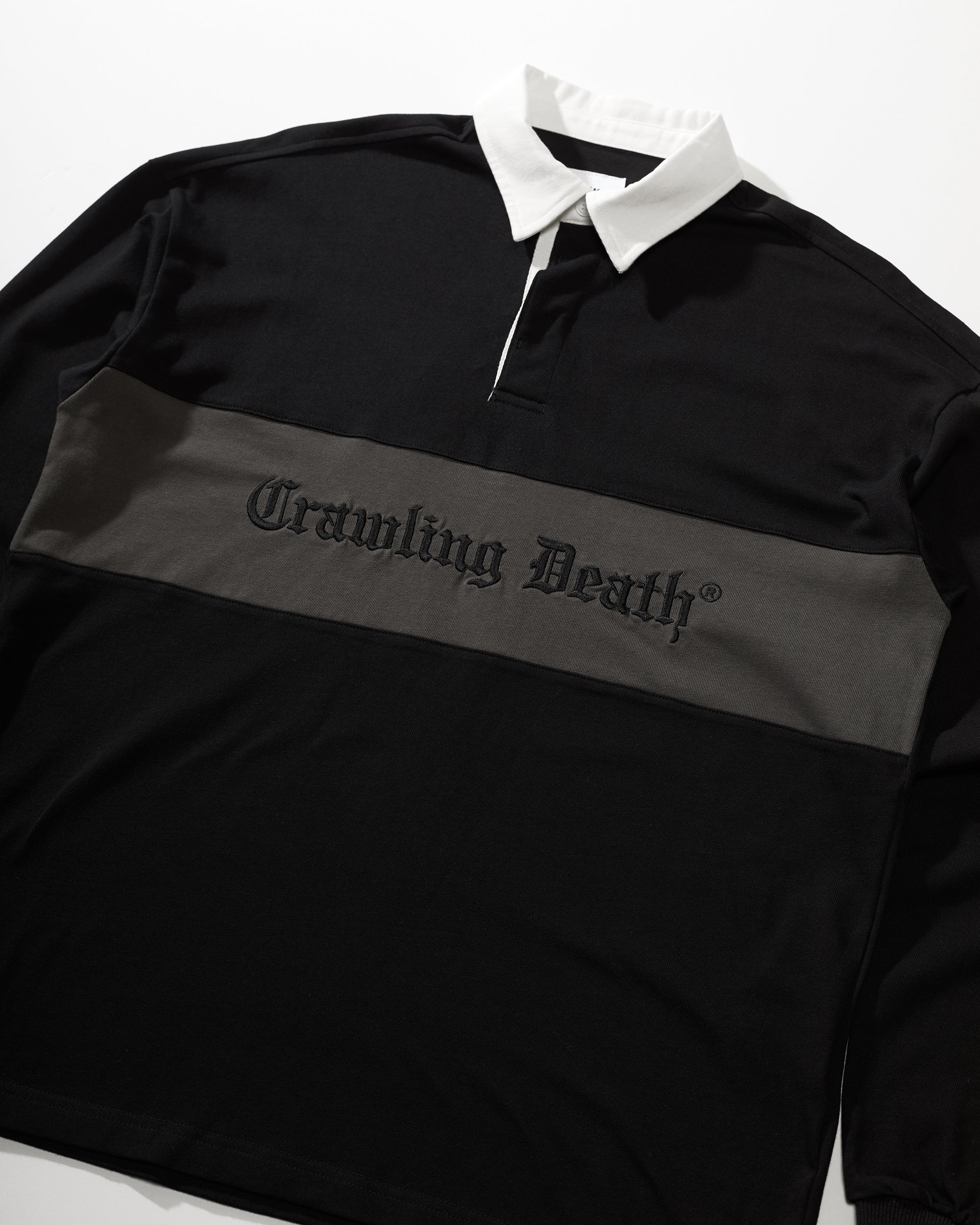 Gothic Panel Rugby Jersey | Black Grey