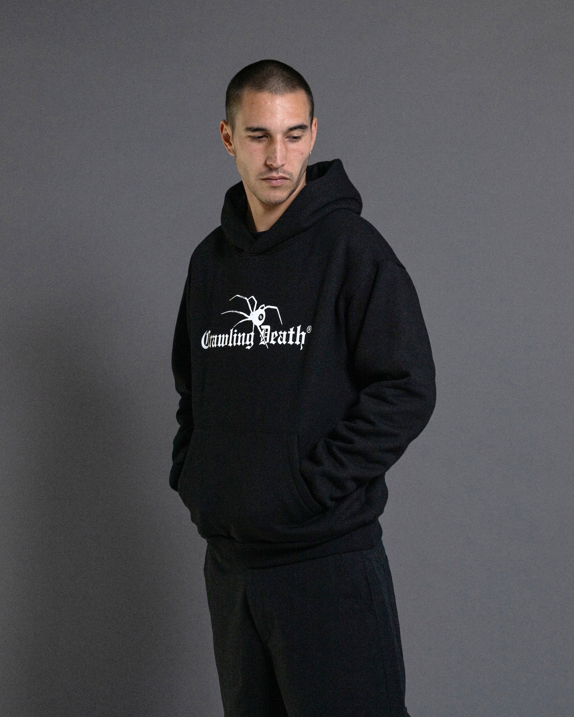 Spider 8 Ball Heavyweight Hood | Black