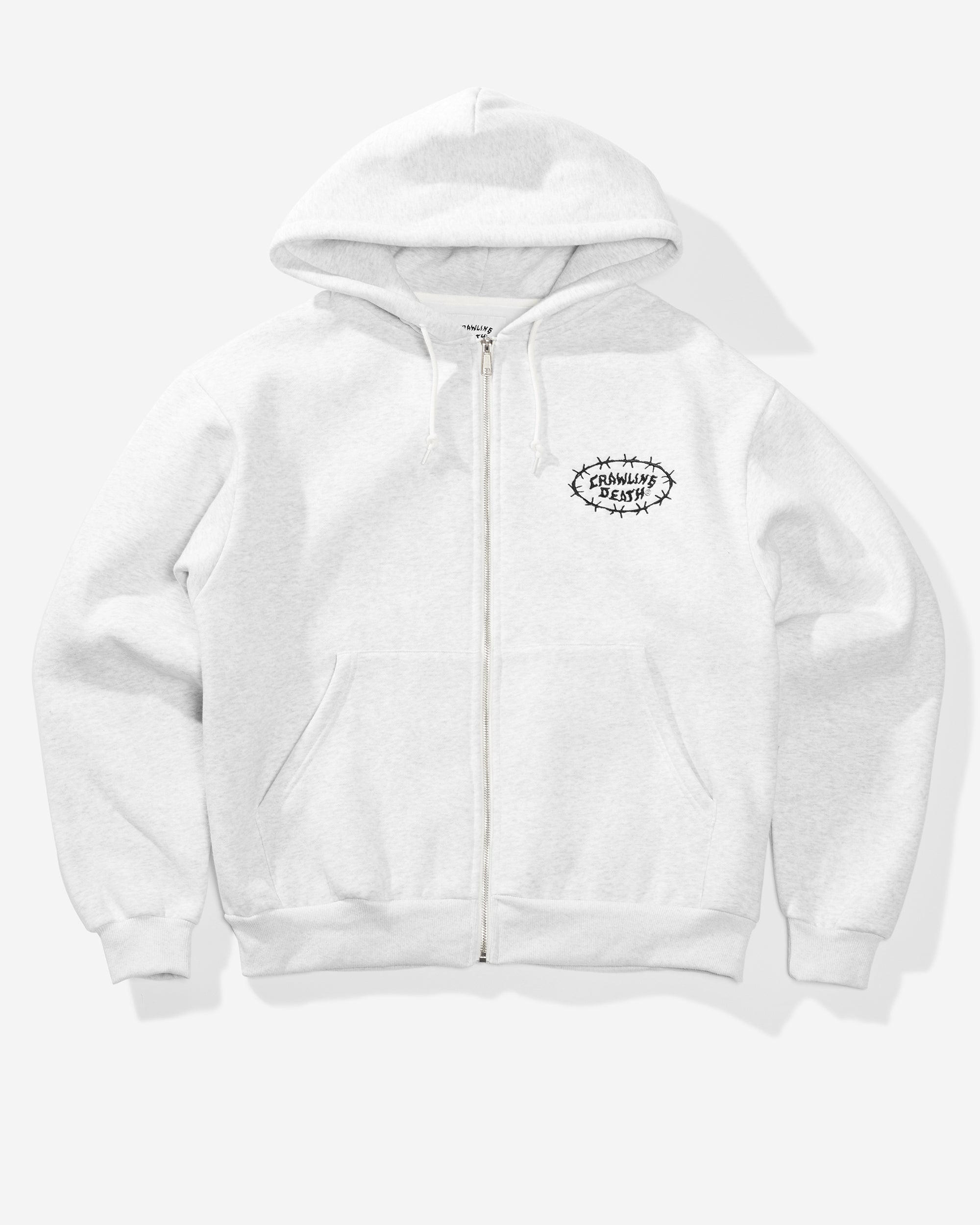 Barbed Logo Zip Hood | Light Grey