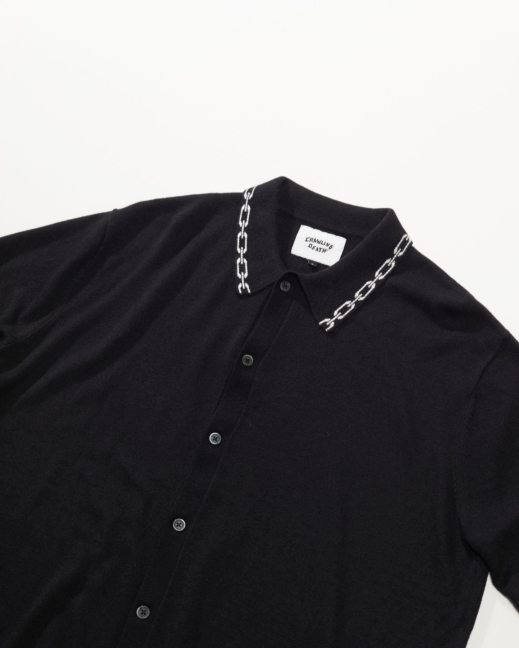 Chain Collar Knit Shirt | Black