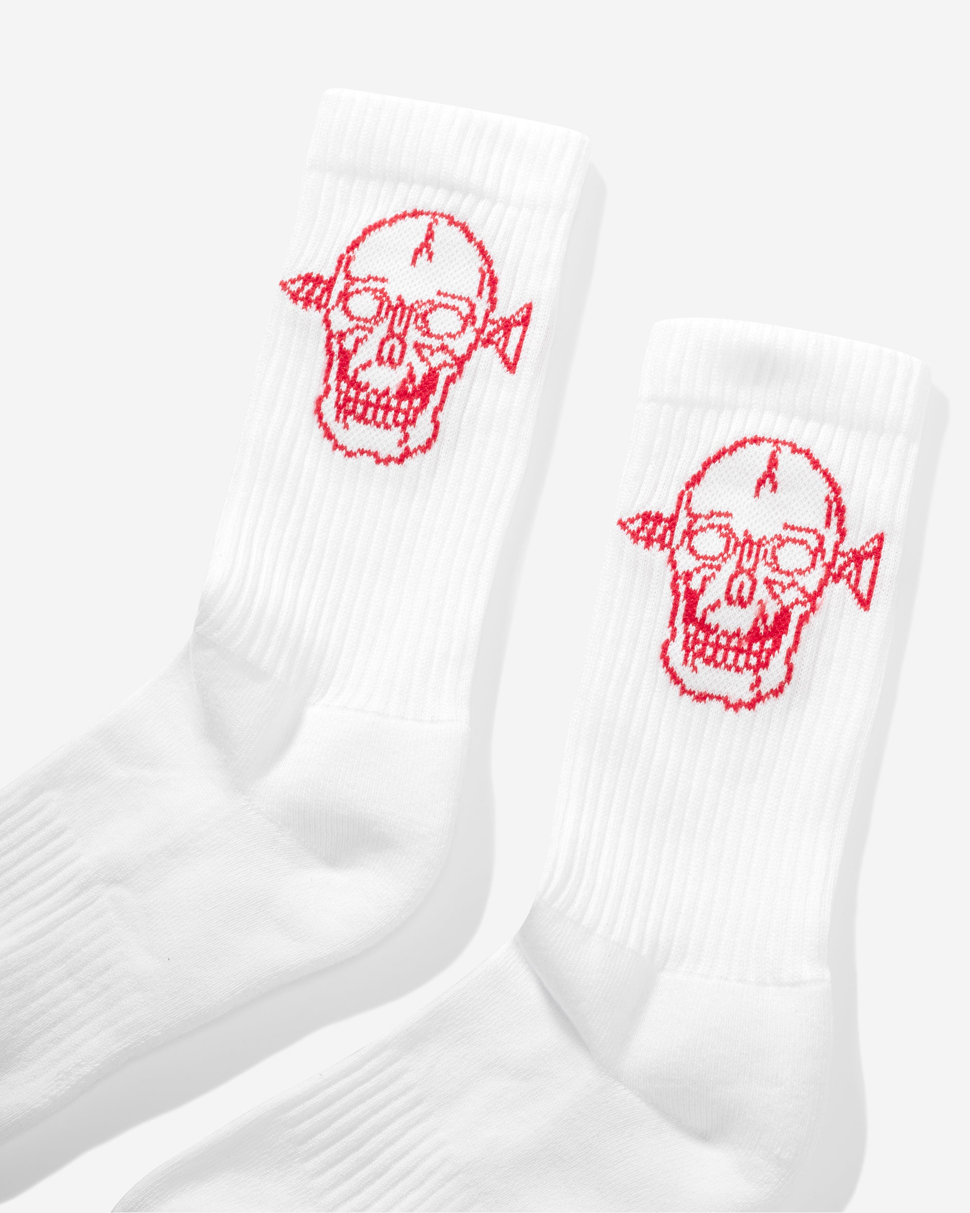 Screw Skull Socks | White