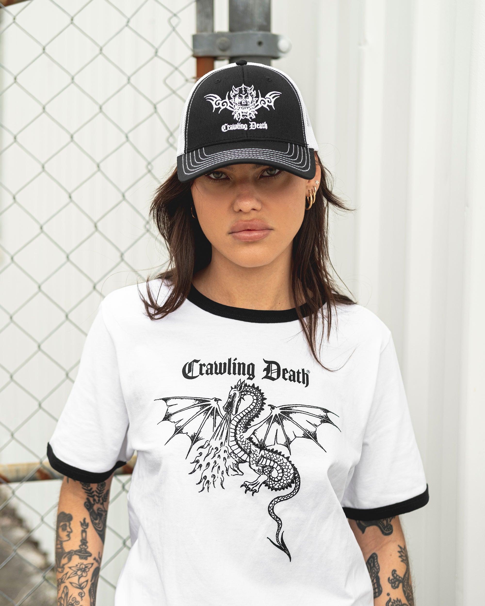 Dragon Ringer Tee | White