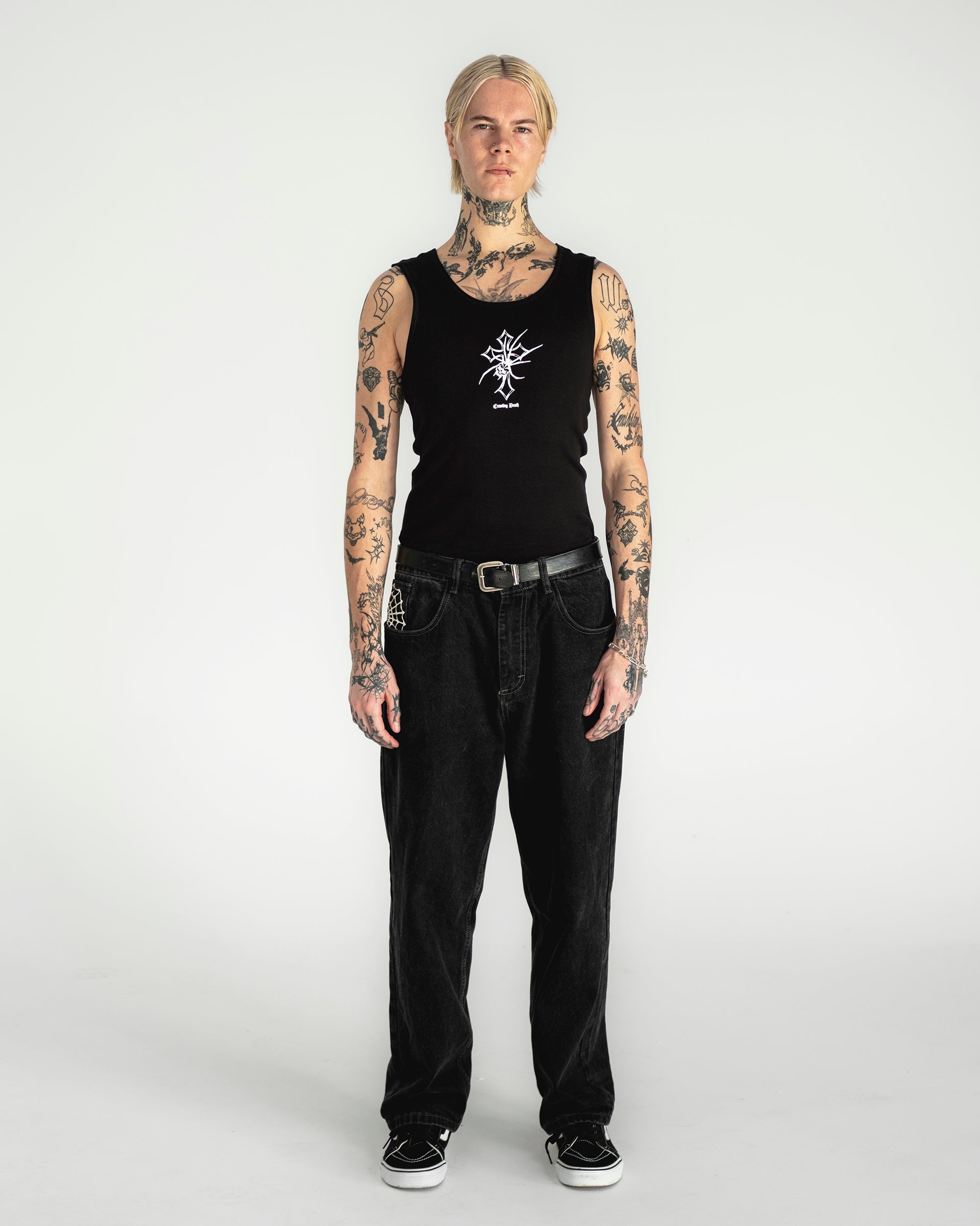 Spider Cross Singlet | Black