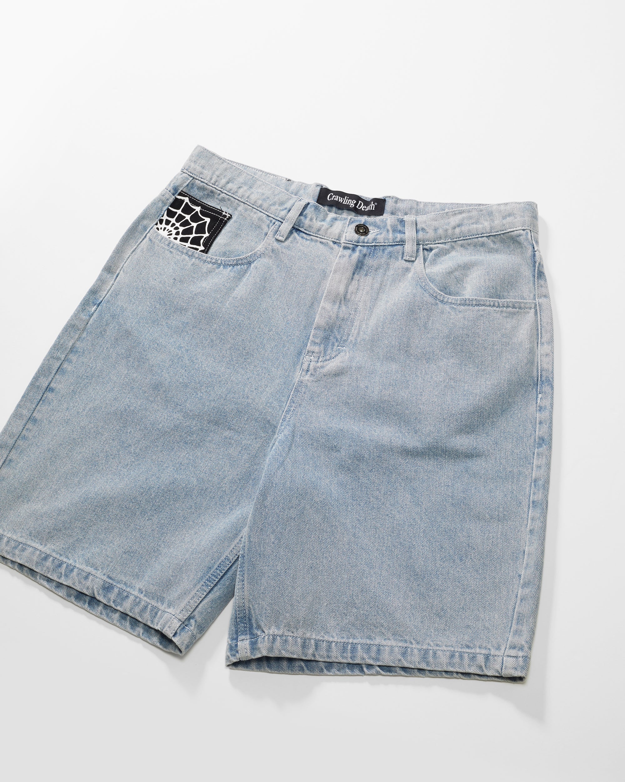 Web Denim Shorts | Light Blue