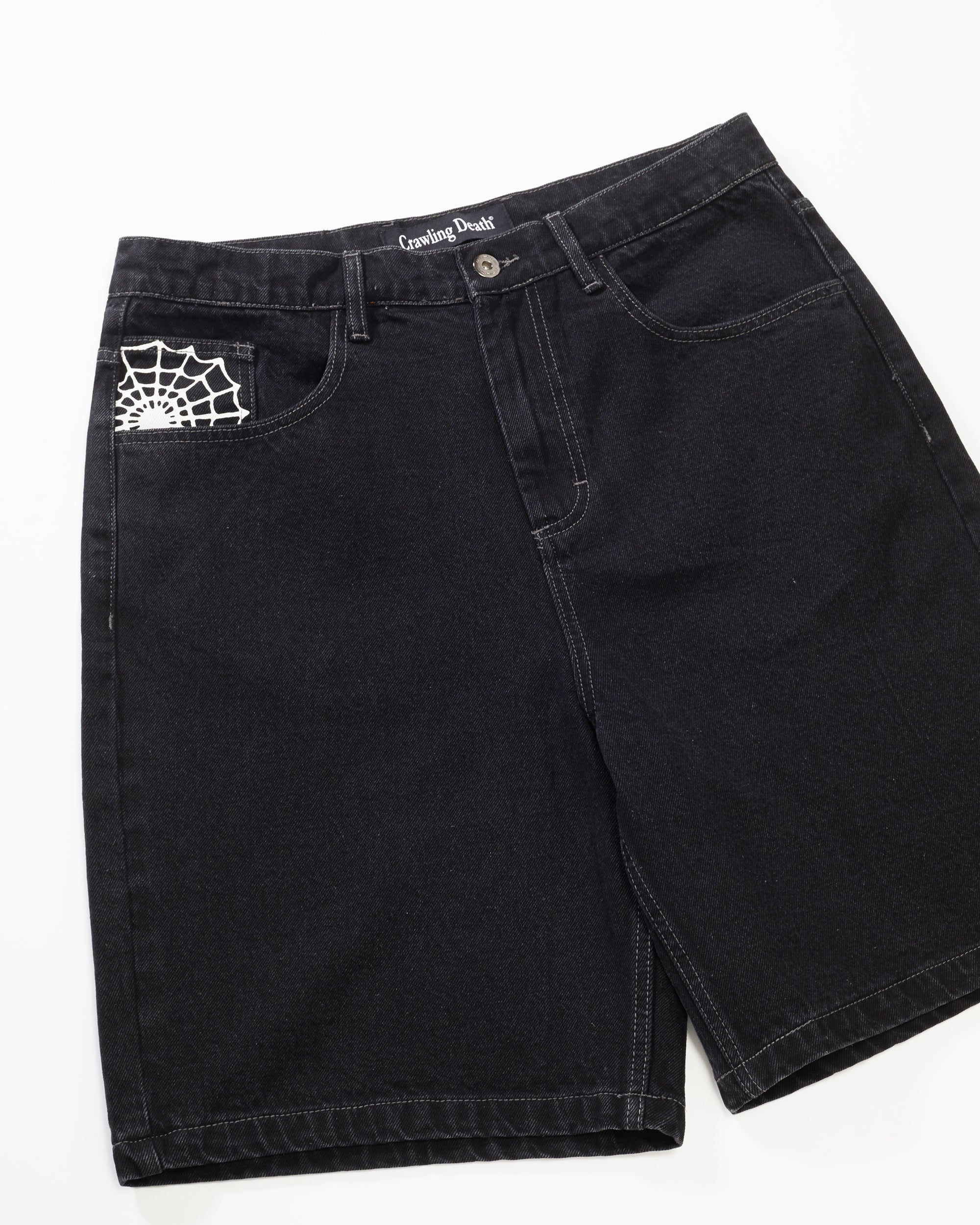 Web Denim Shorts | Washed Black