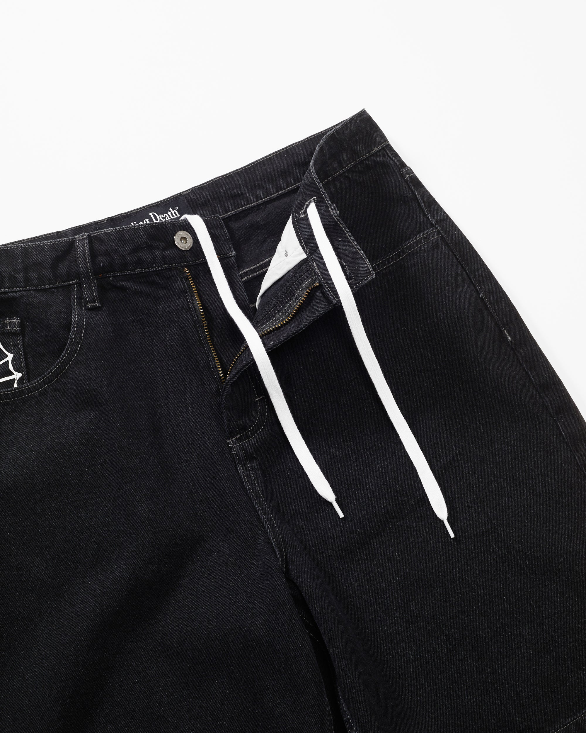 Web Denim Shorts | Washed Black