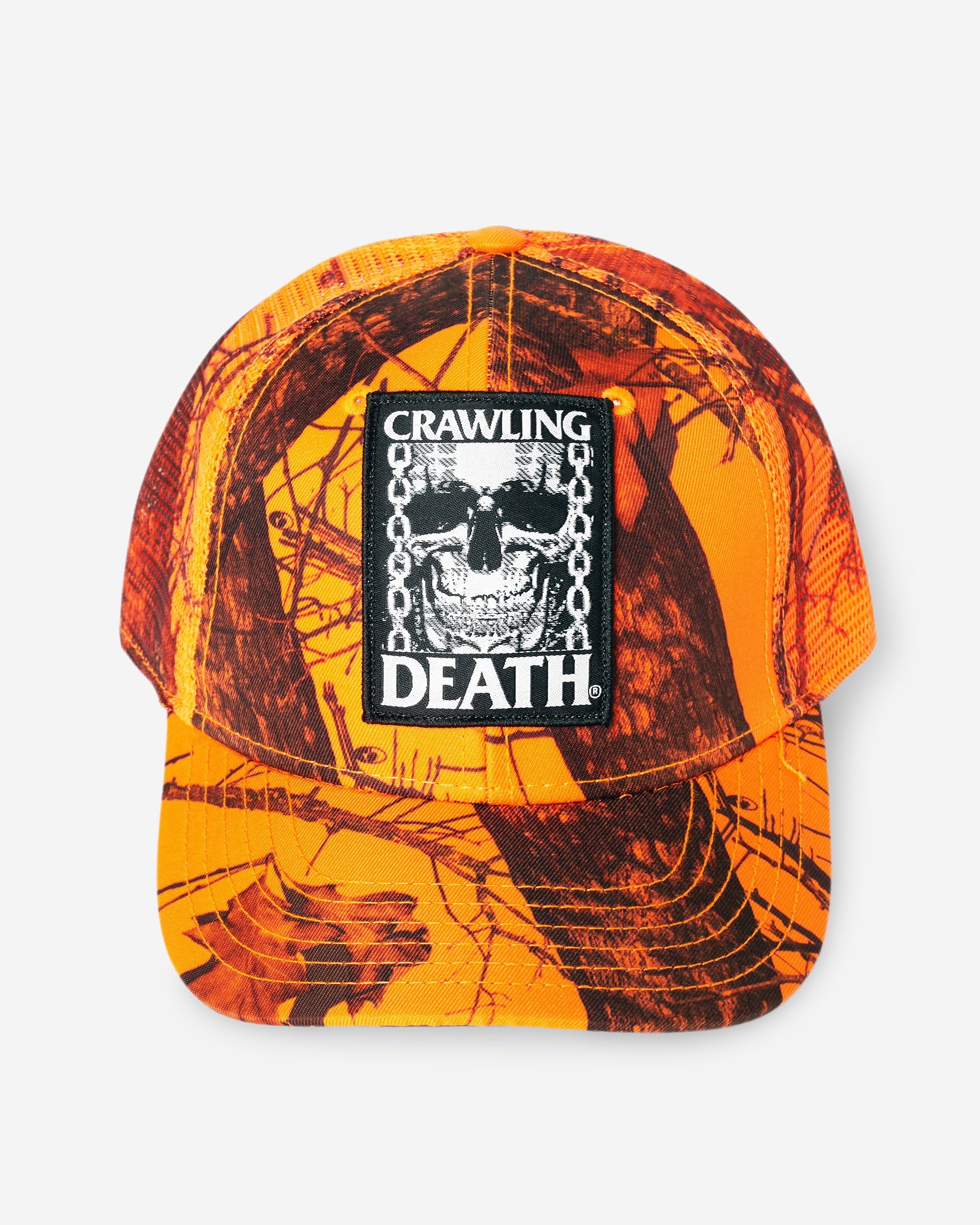 TV Skull Mesh Hat | Orange