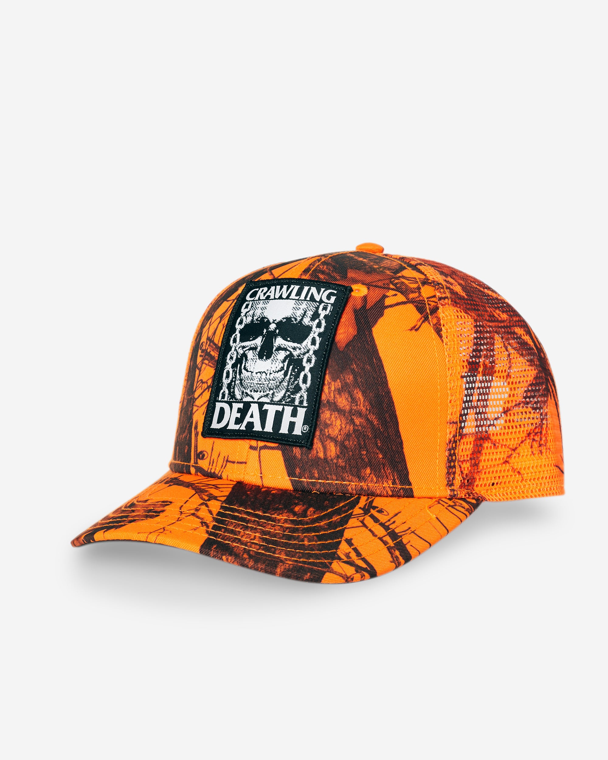 TV Skull Mesh Hat | Orange