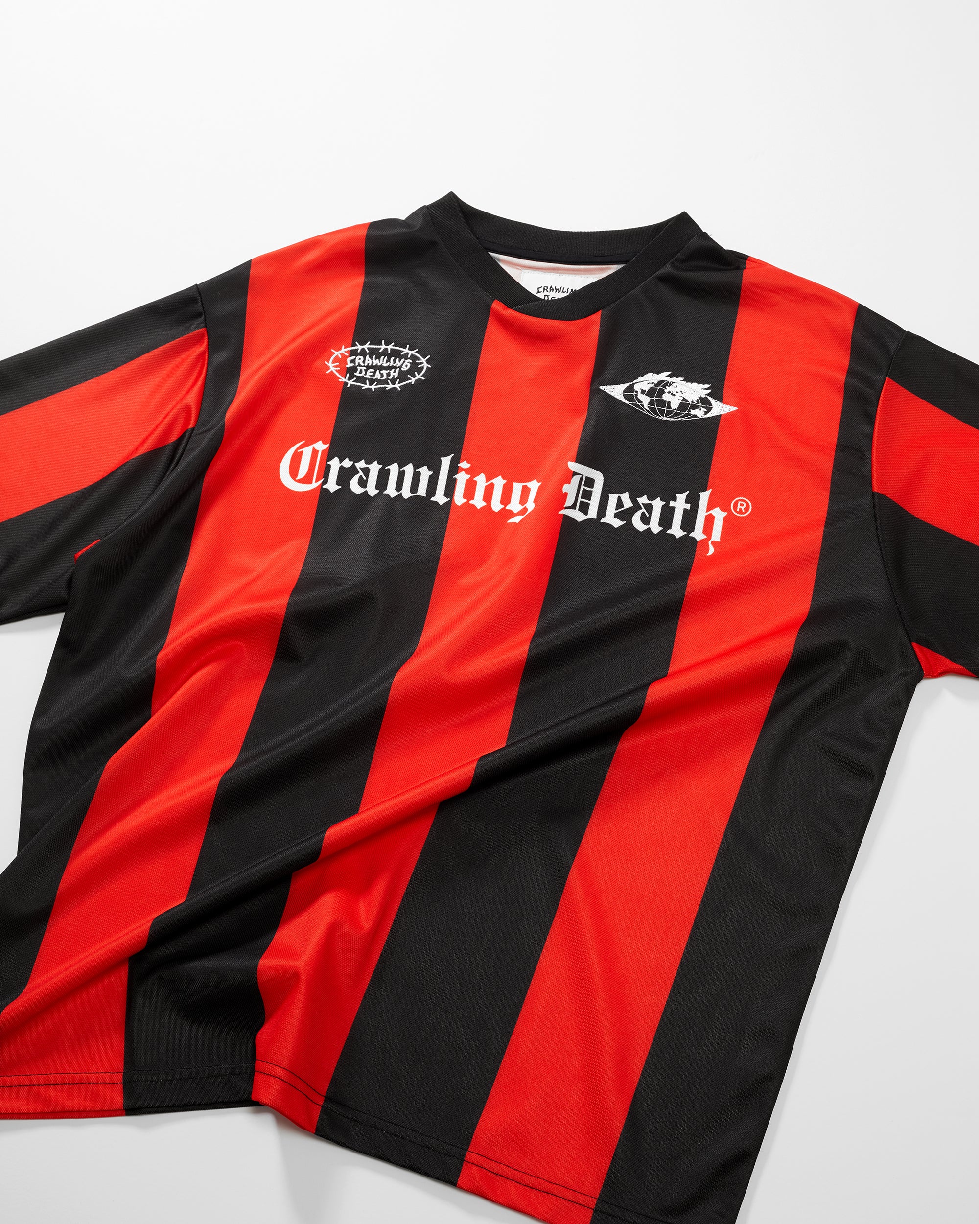 Striped Soccer Jersey | Black Red