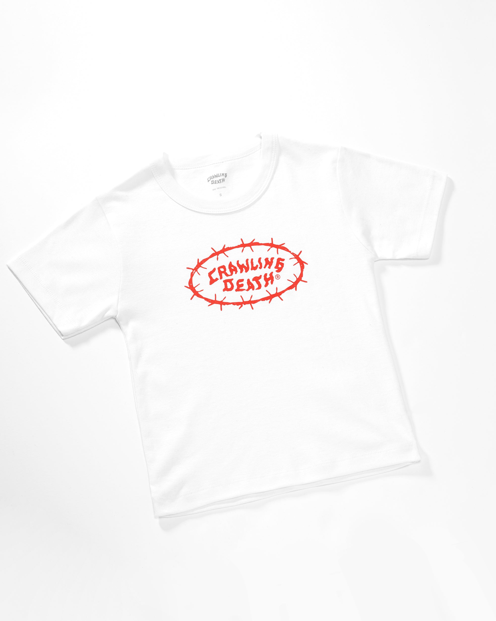 Barbed Logo Baby Tee | White