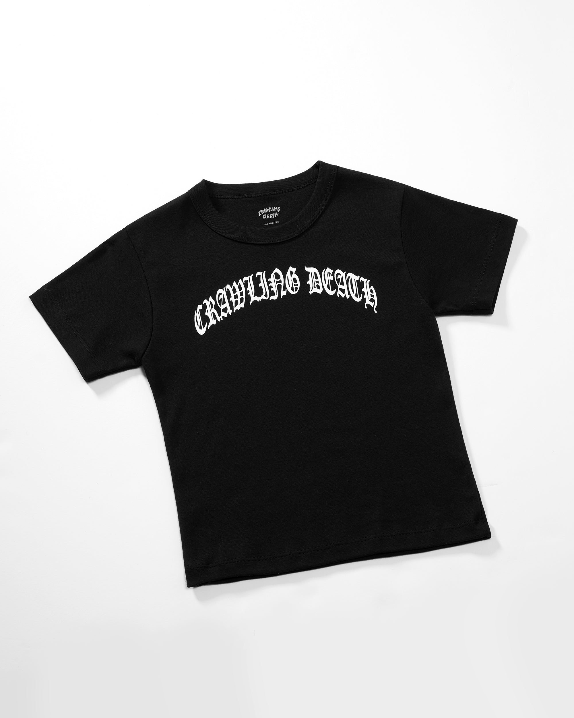 Curved Gothic Baby Tee | Black