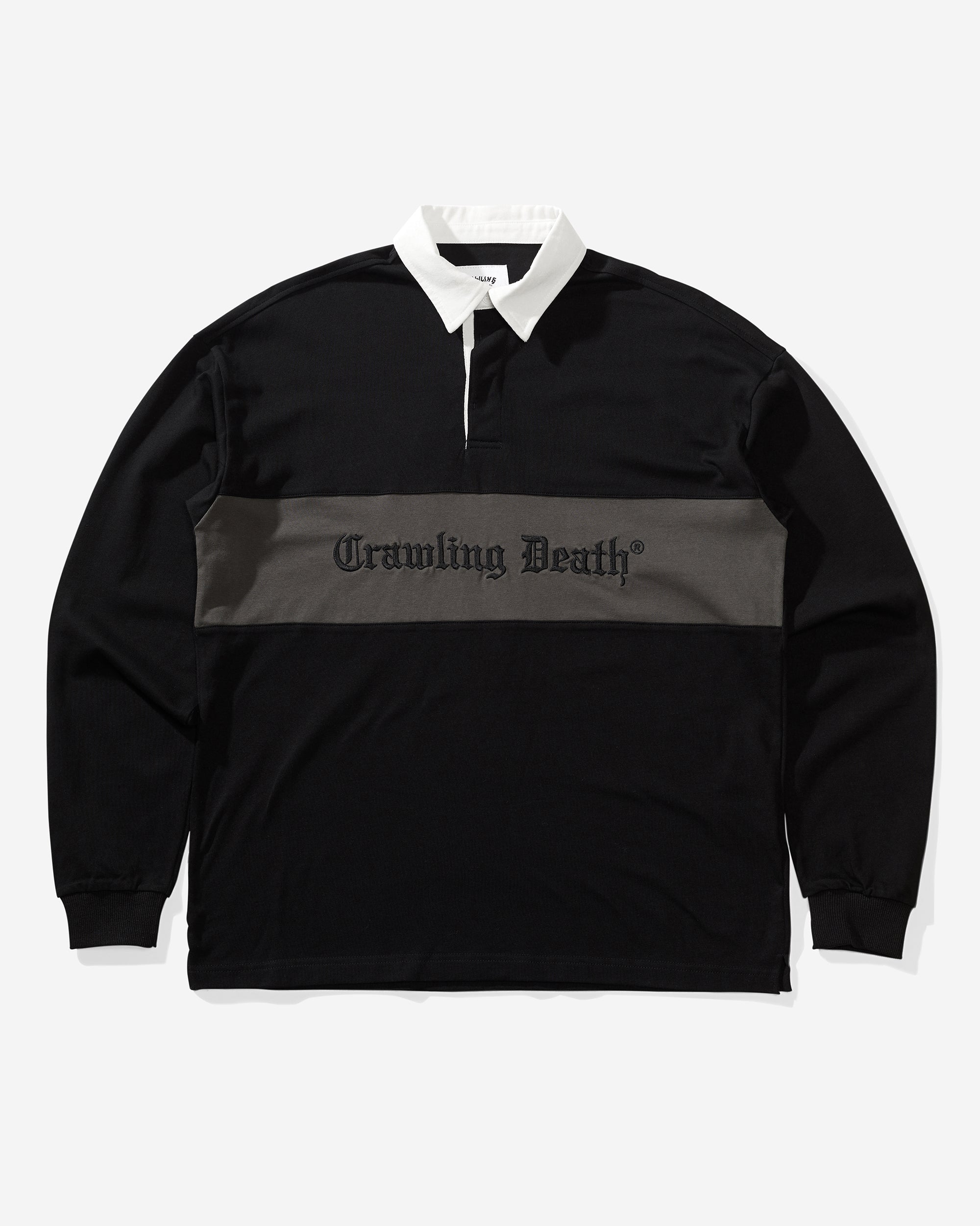 Gothic Panel Rugby Jersey | Black Grey